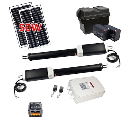 Tepee Supplies GG1700SOL Solar Powered Fully Metal Dual Swing Gate Opener For Gates Up To 1700-lb TE3303918